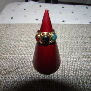 14kt Scarab Beetle Semi-Precious Ring
